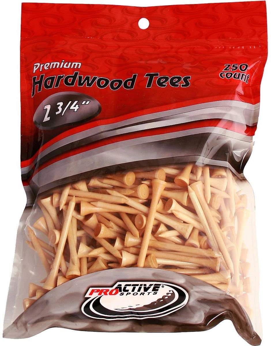 ProActive Premium Sports Hardwood Golf Tees 2.75" 250 Count 1 ProActive Premium Sports Hardwood Golf Tees 2.75" 250 Count