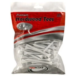 ProActive Premium Sports Hardwood Golf Tees 2.75" -Wilson Shop 2.75 White 100