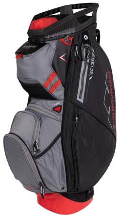Sun Mountain 2023 C-130 14-Way Divided Golf Cart Bag -Wilson Shop 2023 C130 230304 black nickel red