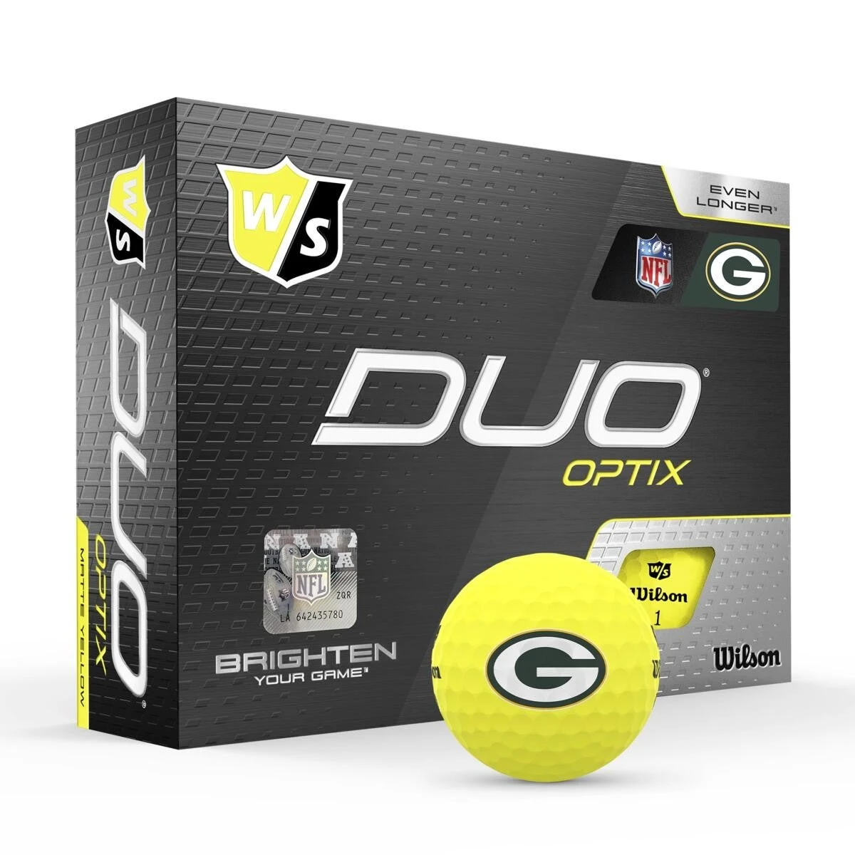 Wilson Staff Duo Optix NFL Team Licensed Golf Balls - Matte Yellow 4 Wilson Staff Duo Optix NFL Team Licensed Golf Balls - Matte Yellow - Image 4