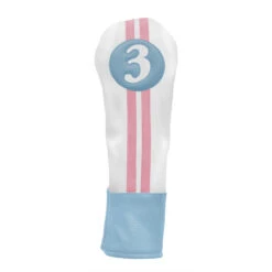 Sahara Retro Vintage #3 Fairway Wood Headcovers -Wilson Shop Blue White Pink 3 Wood