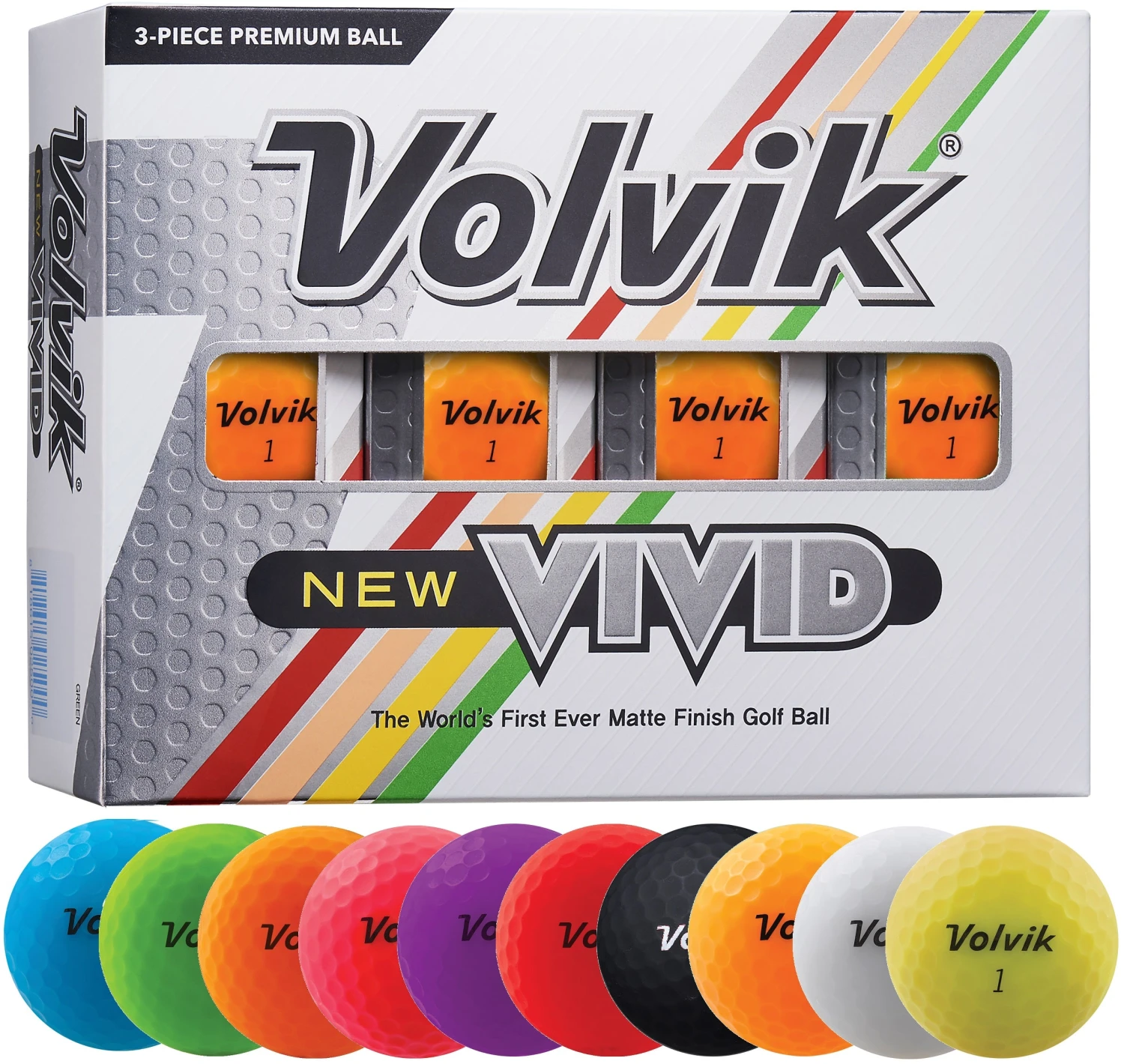 Volvik Vivid Matte Finish Golf Balls - Dozen 1 Volvik Vivid Matte Finish Golf Balls - Dozen