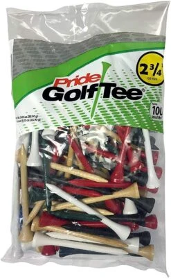 Pride Sports Wood Golf Tees 2.75 X 100 Count 10 Pride Sports Wood Golf Tees 2.75 X 100 Count -Wilson Shop Classic Wood Tee 2.75 100 count Standard Mixed Colors