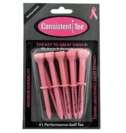 Consistent Tee Golf Tees 10 Pack - 3.25" 12 Consistent Tee Golf Tees 10 Pack - 3.25" -Wilson Shop Consistent Tee Pink Color
