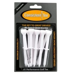 Consistent Tee Golf Tees 10 Pack - 3.25" 13 Consistent Tee Golf Tees 10 Pack - 3.25" -Wilson Shop Consistent Tee White Color