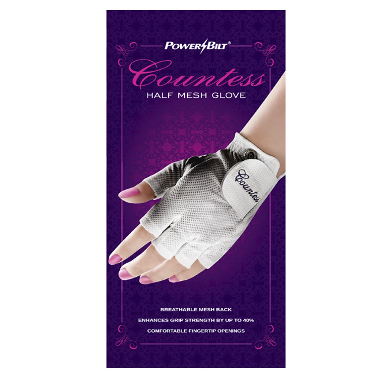 Powerbilt Countess Half-Finger Ladies Golf Glove 3 Powerbilt Countess Half-Finger Ladies Golf Glove - Image 3