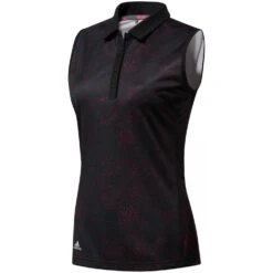 Adidas Womens Dot Print Sleeveless Golf Polo Shirt 5 Adidas Womens Dot Print Sleeveless Golf Polo Shirt -Wilson Shop Dot Print Sleeveless Golf Polo Black
