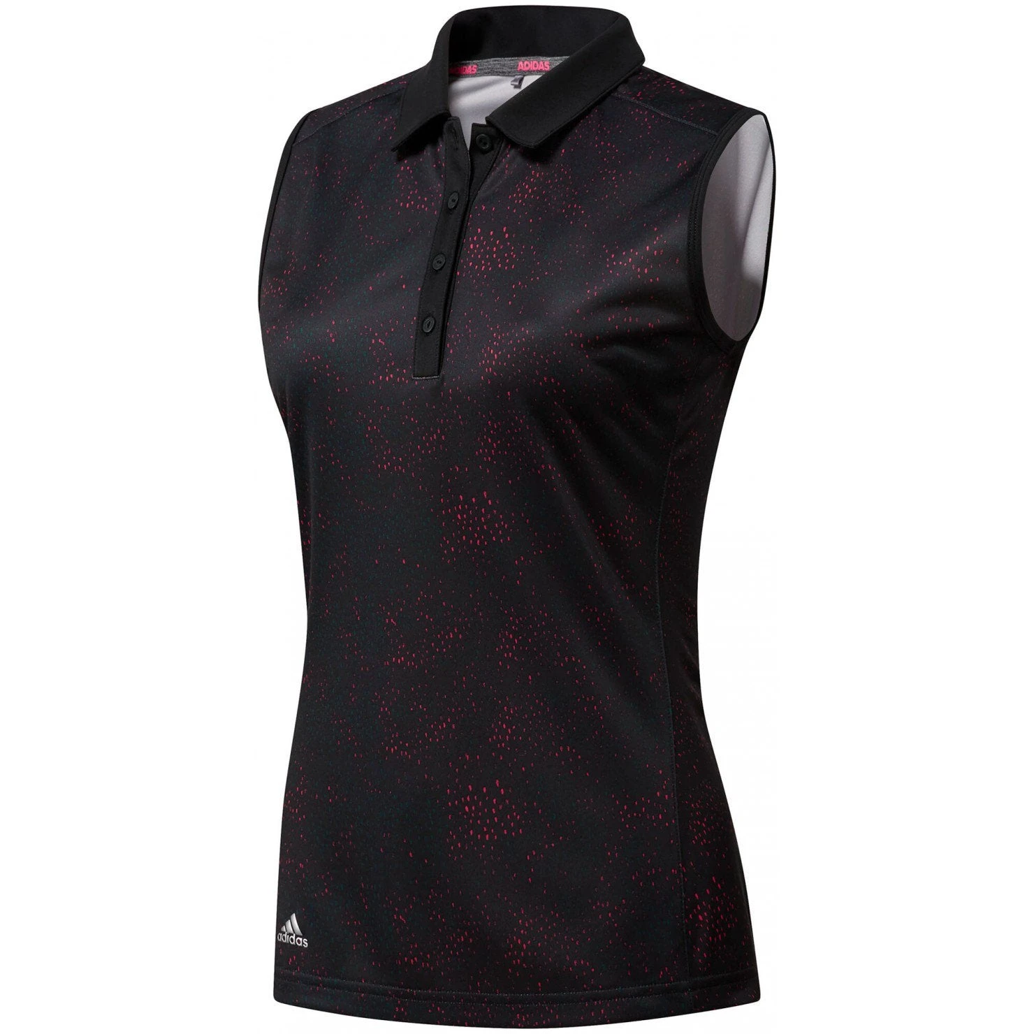 Adidas Womens Dot Print Sleeveless Golf Polo Shirt 3 Adidas Womens Dot Print Sleeveless Golf Polo Shirt - Image 3