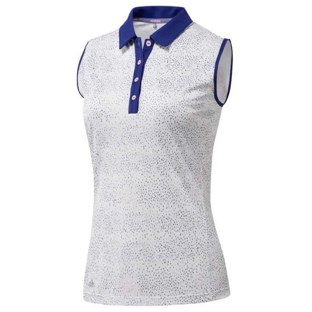Adidas Womens Dot Print Sleeveless Golf Polo Shirt 2 Adidas Womens Dot Print Sleeveless Golf Polo Shirt - Image 2