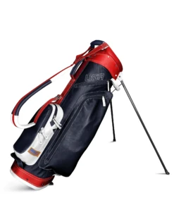Sun Mountain Golf Leather Carry Stand Bag 11 Sun Mountain Golf Leather Carry Stand Bag -Wilson Shop G823274LeatherStandNavy White Red