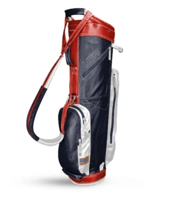 Sun Mountain Golf Leather Cart Bag 12 Sun Mountain Golf Leather Cart Bag -Wilson Shop G823519LeatherCartNavy White Red