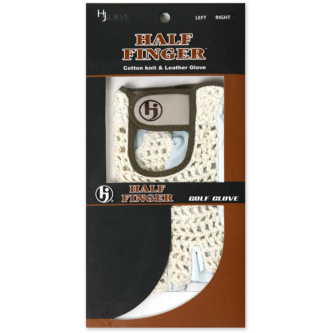 HJ Golf Half Finger Cotton Knit & Leather Gloves 1 HJ Golf Half Finger Cotton Knit & Leather Gloves