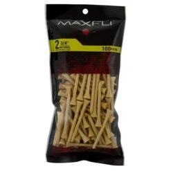 Maxfli 2.75" Golf Tees 9 Maxfli 2.75" Golf Tees -Wilson Shop MaxfliTees 2.75 100NaturalWood