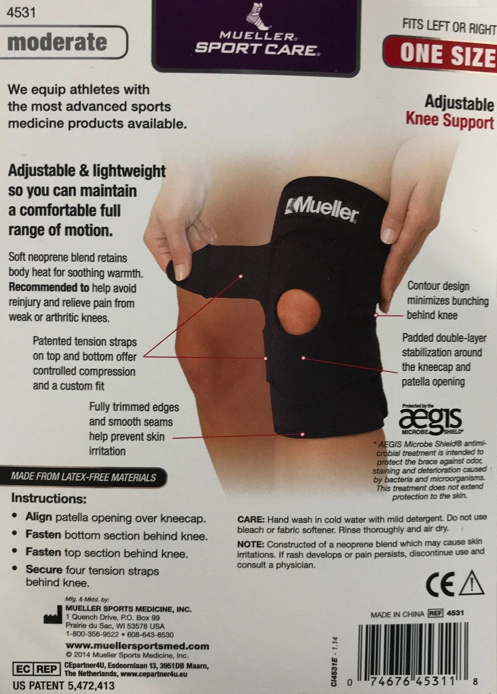 Mueller Sport Care Moderate Adjustable Knee Support Brace 2 Mueller Sport Care Moderate Adjustable Knee Support Brace - Image 2