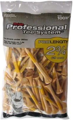 Pride Professional Tee System ProLength Golf Tees -Wilson Shop PTS ProLength Natural Yellow 2.75 100