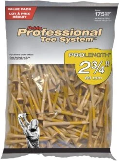 Pride Professional Tee System ProLength Golf Tees -Wilson Shop PTS ProLength Natural Yellow 2.75 175