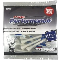 Pride Performance Plastic PTS Golf Tees 12 Pride Performance Plastic PTS Golf Tees -Wilson Shop Pride Performance 314 White 10ct 87877
