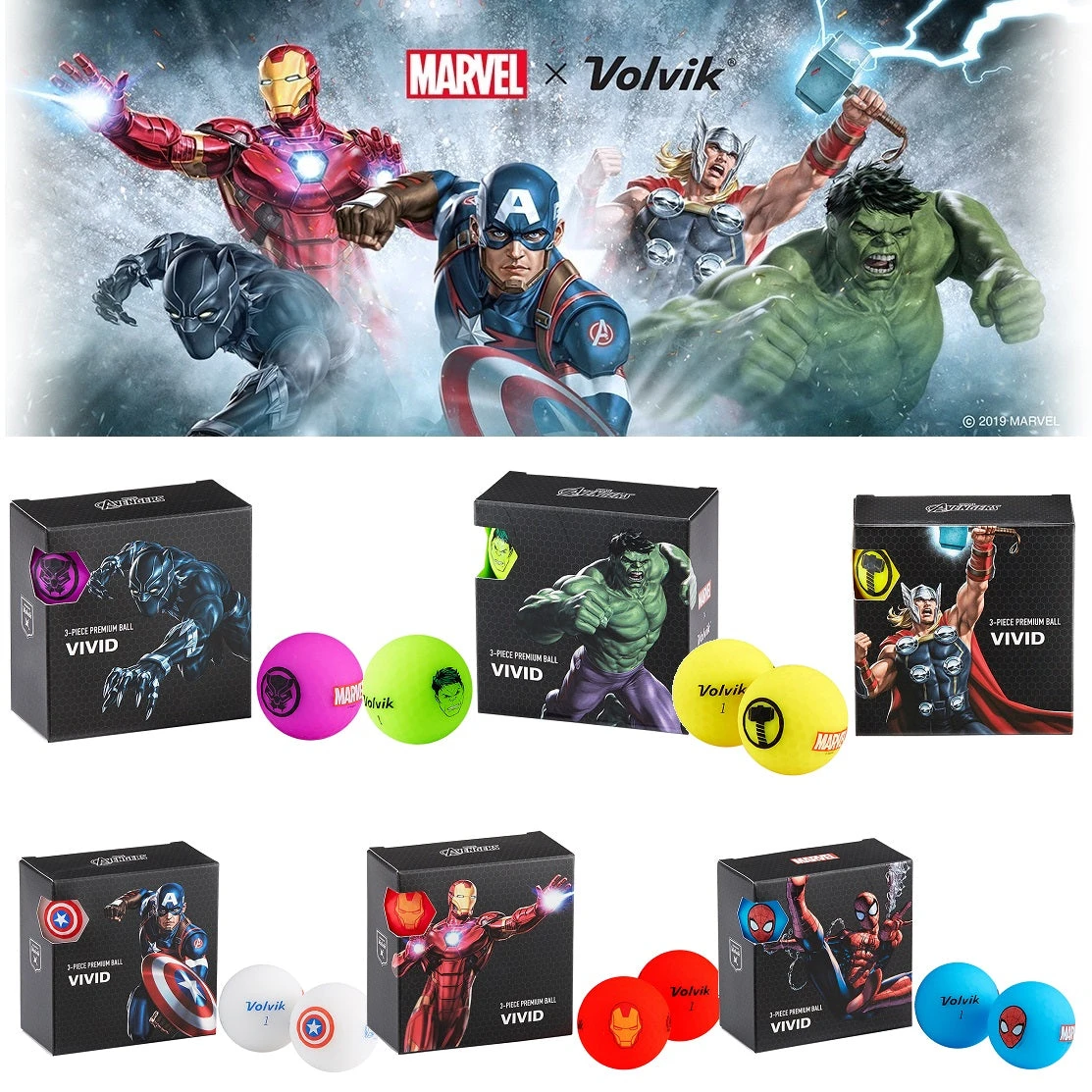 Volvik Marvel Character Golf Ball 4 Pack 1 Volvik Marvel Character Golf Ball 4 Pack