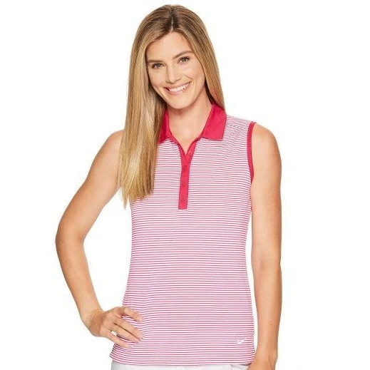 Nike Golf Womens Victory Stripe Sleeveless Polo Shirt 1 Nike Golf Womens Victory Stripe Sleeveless Polo Shirt