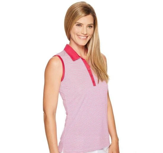 Nike Golf Womens Victory Stripe Sleeveless Polo Shirt 3 Nike Golf Womens Victory Stripe Sleeveless Polo Shirt - Image 3