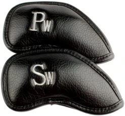 Volf Golf Black Synthetic Leather Iron Covers Set -Wilson Shop VolfGolfHeadcover BlackLeatherIrons4