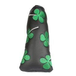 Volf Golf Black Synthetic Leather Shamrock Putter Cover -Wilson Shop VolfGolfHeadcovers BlackShamrockBladePutter2
