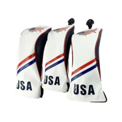 Volf Golf Red White Blue Leather USA Headcovers 19 Volf Golf Red White Blue Leather USA Headcovers -Wilson Shop VolfGolfHeadcovers USASET1
