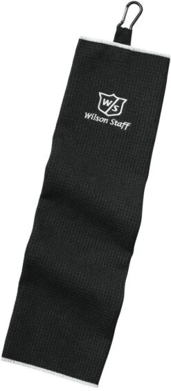 Wilson Staff Microfiber Trifold Golf Towel 16" X 21" Black 6 Wilson Staff Microfiber Trifold Golf Towel 16" X 21" Black -Wilson Shop WIlson TriFold Towel Black