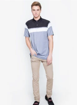 Callaway Jack Nicklaus Black Label By Perry Ellis Yarn Dyed Color Block Polo Shirts -Wilson Shop YarnDyedColorBlockPolo CaviarBlack4