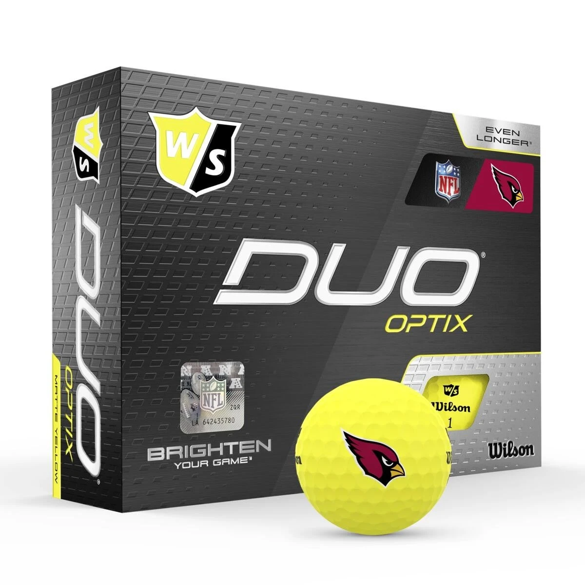 Wilson Staff Duo Optix NFL Team Licensed Golf Balls - Matte Yellow 2 Wilson Staff Duo Optix NFL Team Licensed Golf Balls - Matte Yellow - Image 2