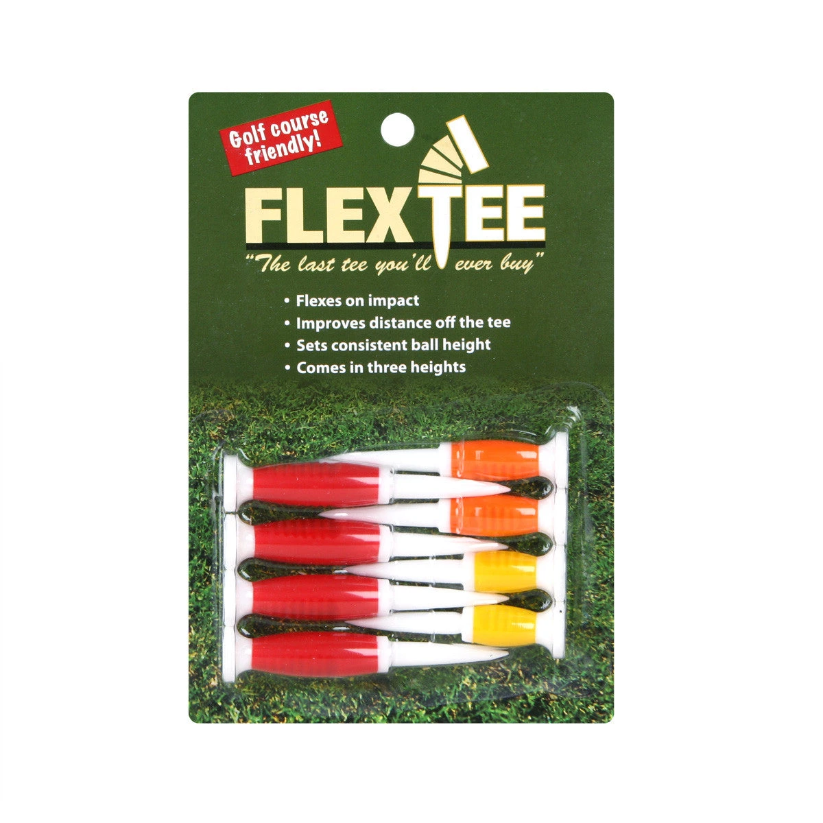 FlexTee Flexible Golf Tees - 8 Pack - Multi Heights 1 FlexTee Flexible Golf Tees - 8 Pack - Multi Heights