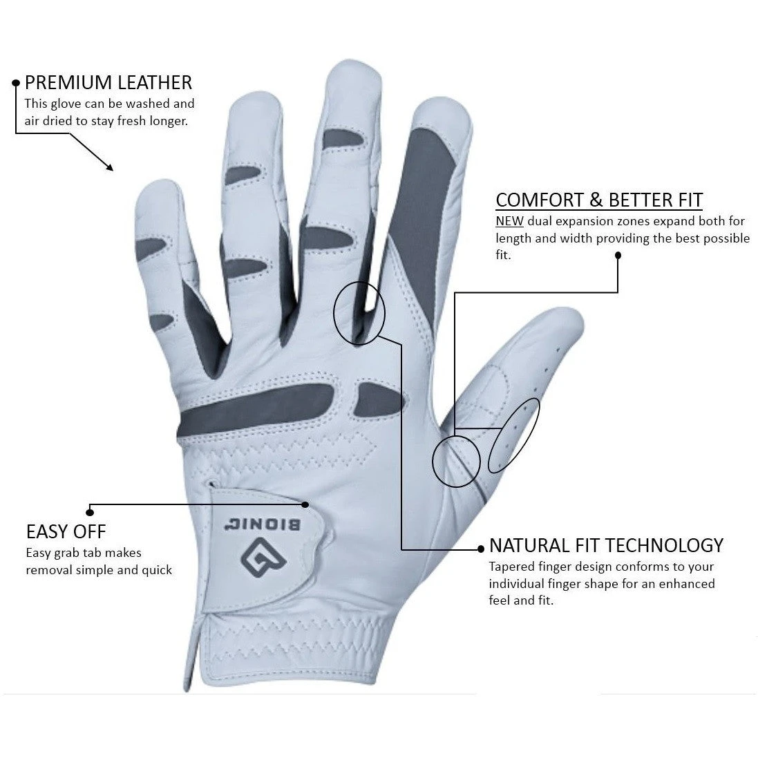 Bionic Men's PerformanceGrip Pro Golf Gloves 2 Bionic Men's PerformanceGrip Pro Golf Gloves - Image 2